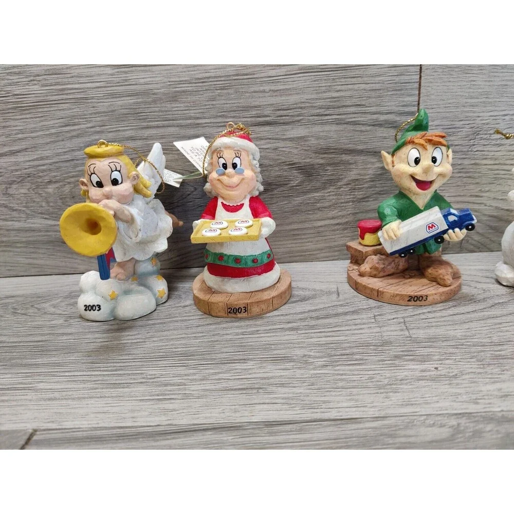 Marathon Gas Christmas Ornaments 2003 Complete Series 3 Set of 6
